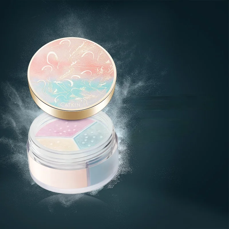 

TT Catkin Three Powder Face Powder Finishing Powder Oil Control and Waterproof Smear-Proof Makeup Sweat-Proof Durable Powder