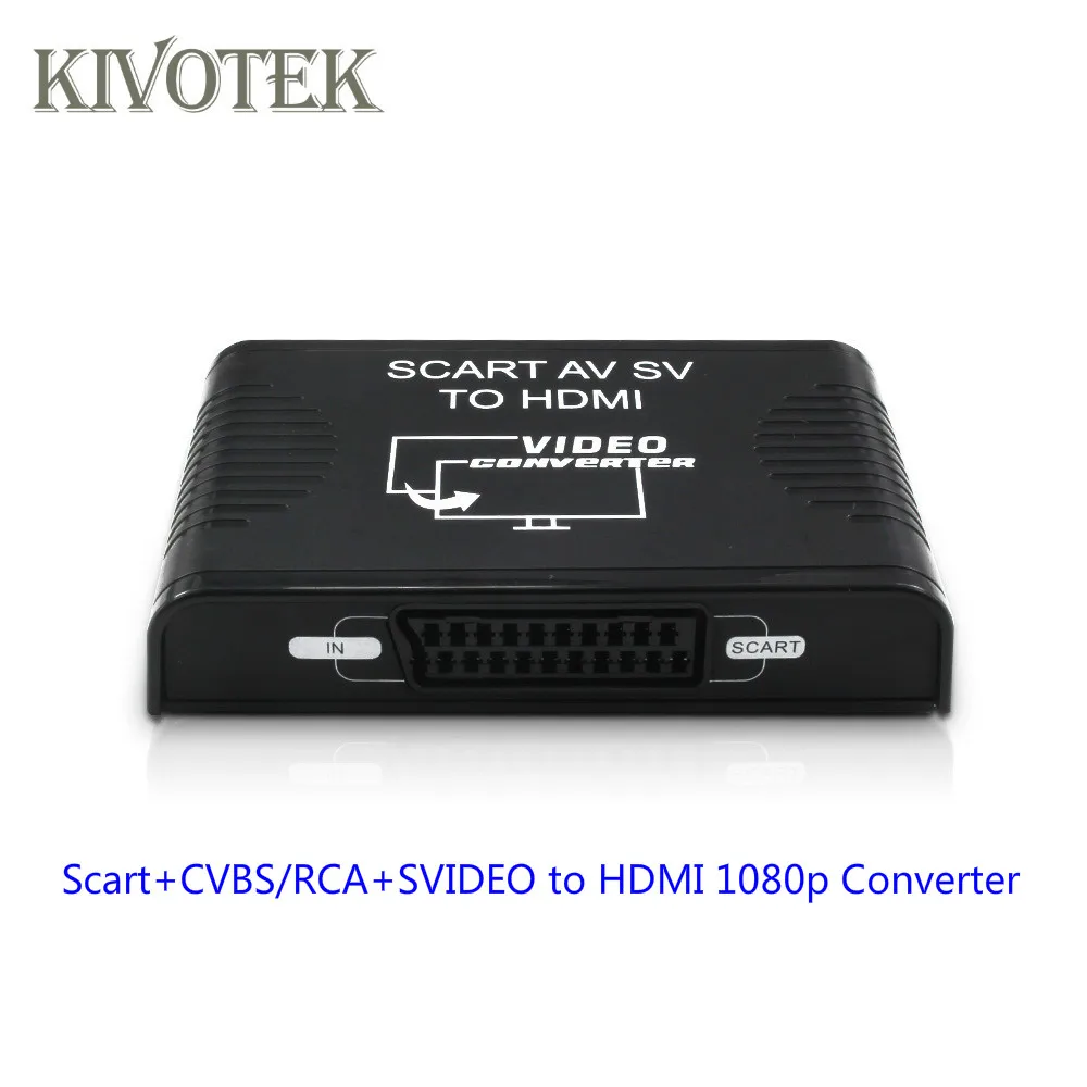 Конвертер AV CVBS RCA Scart в HDMI адаптер 3 1 для преобразования Svideo + композитного видео