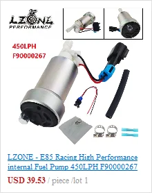 LZONE-E85 гоночный высокопроизводительный внутренний топливный насос 450LPH F90000267 и установочный комплект JR-FPB007