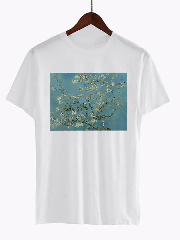 Van Gogh Art футболка Женская Топ Футболка с масляным принтом женская новая уличная Повседневная футболка графическая футболка в стиле Харадзюку Femme