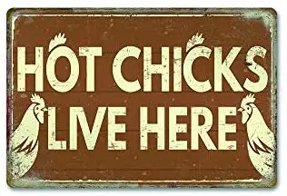 

Hot Chicks Live here Metal Sign