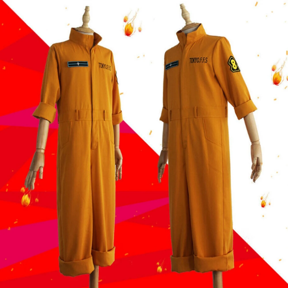 Костюм для косплея аниме Shinra Kusakabe жакеты комбинезоны пожарная команда униформа