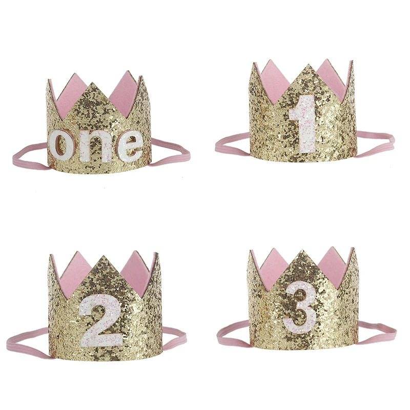 Chicinlife 1, 2, 3 повязка на голову с короной на день рождения шапка для детей 1, 2, 3 дня рождения украшение для детской вечеринки декор для детского дня рождения шапка для дня рождения
