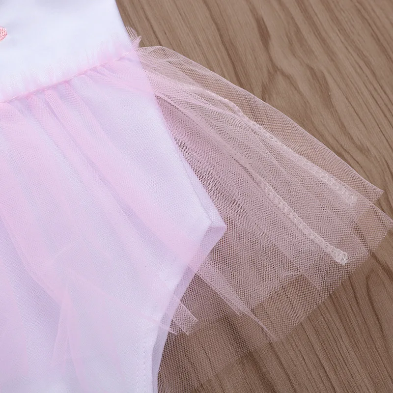 Платье пачка с принтом кролика Kawaii летняя пляжная одежда для малышей боди без