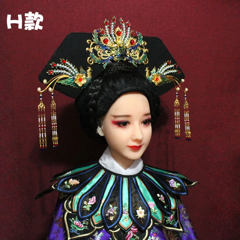 

Handcrafted Ancient headdress flag head Queen of the imperial palace of the Qing Dynasty My fair Princess TV Movie film special