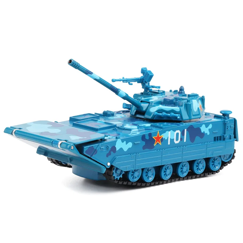 

1/32 Alloy Tank Model Military Amphibious Assault Chariot Children's Simulation Armored Tank Boy Toy