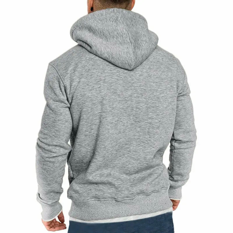 Мужские толстовки с капюшоном приталенный хлопковый свитшот Осень-зима 2019