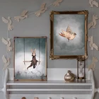 Домашний декор для гостиной, плакат с принтом, фотография на стену для детской комнаты с изображением оленя, кролика, угловых крыльев, абстрактных животных