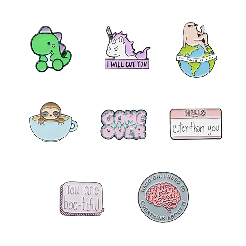 

Animal Cartoon Anime Game Punk Little Dinosaur Pins Jewelry Pin Badge Brooches Bag Gift Brooch Funny Brooch Birthday Gift