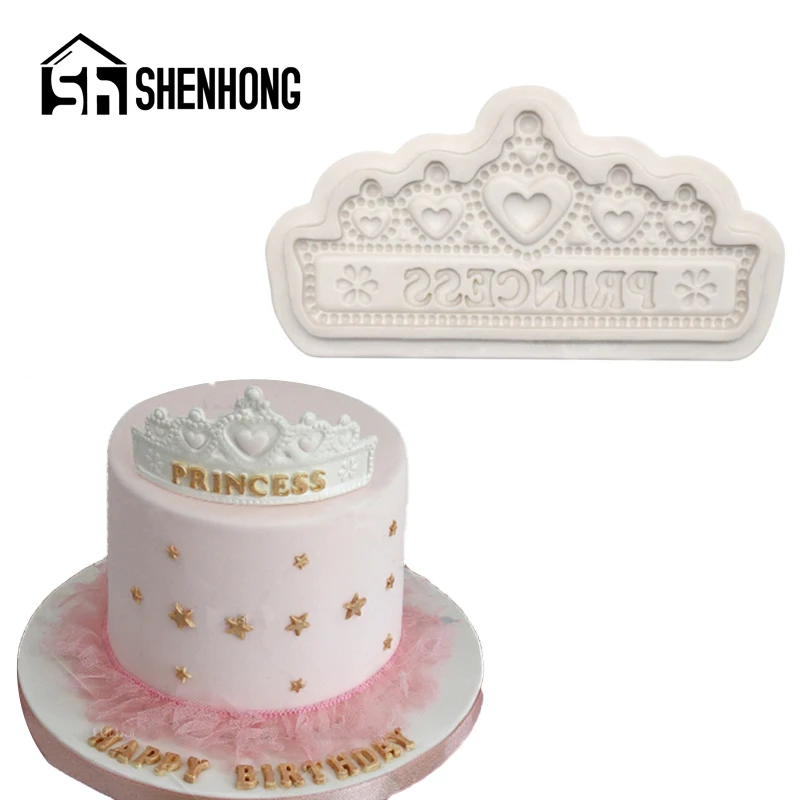 SHENHONG Принцесса Корона силиконовая форма для торта с мастикой детский день