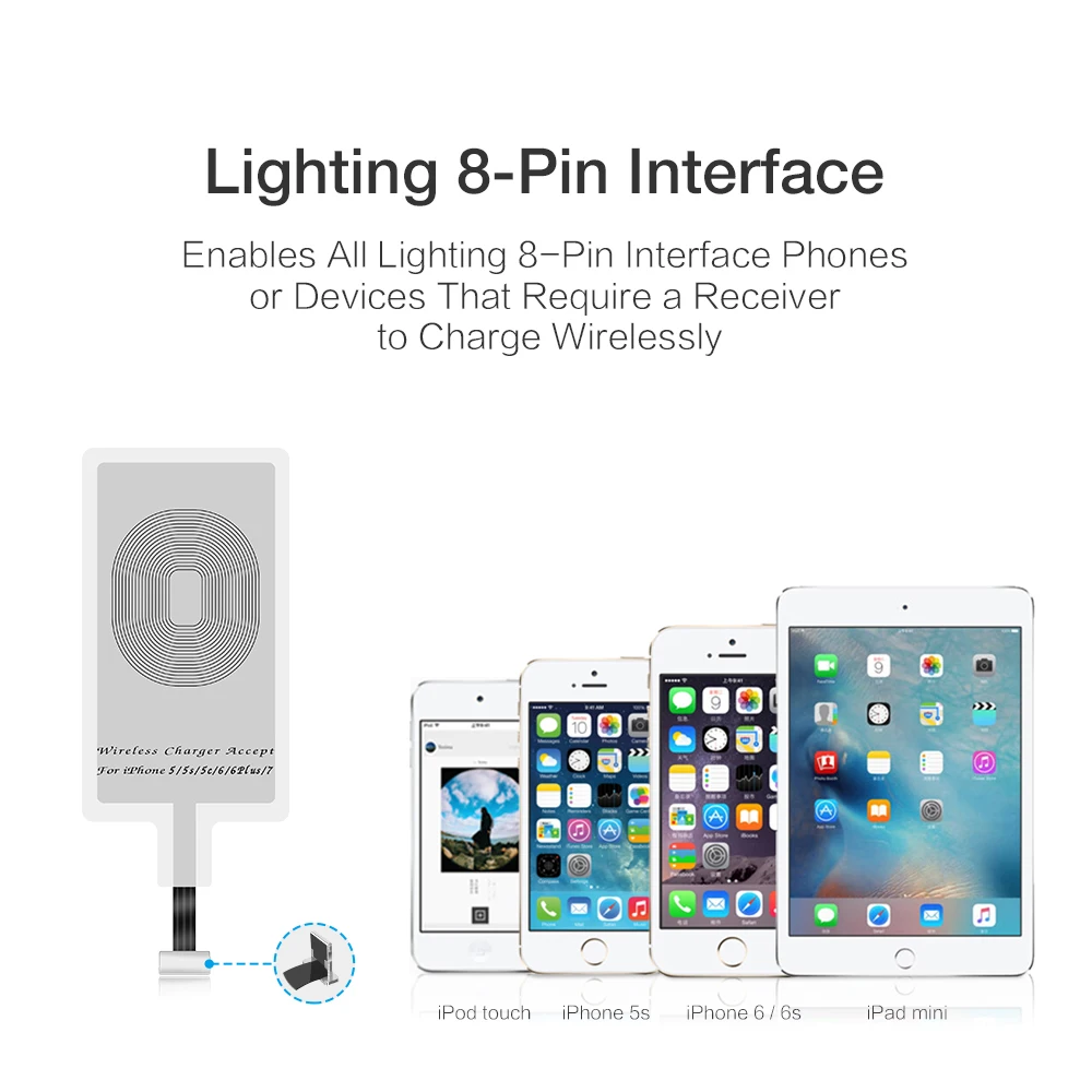 

Micro USB Type C Universal Fast Wireless Charger adapter For Samsung huawei For iPhone For Android Qi Wireless Charging Receiver