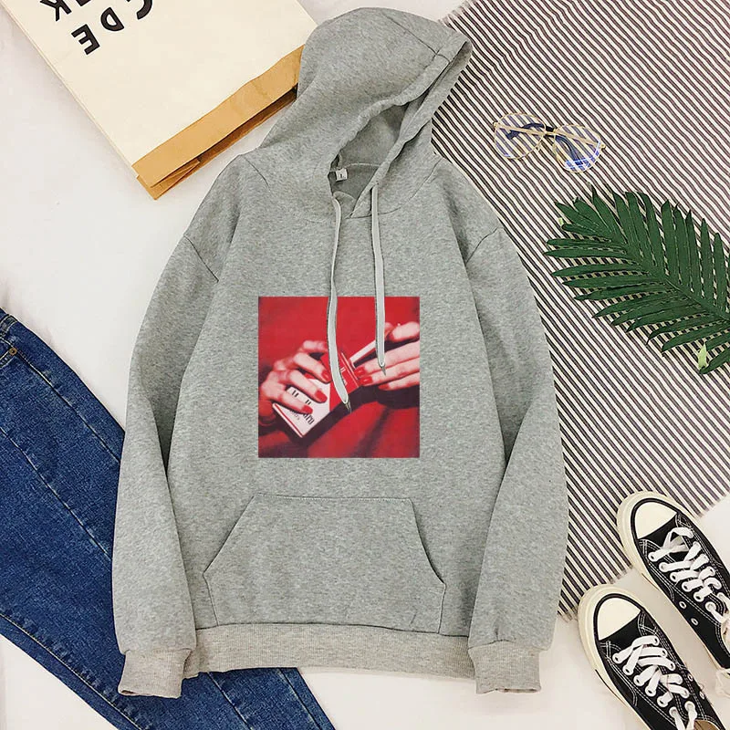 Gray Новинка, зимняя толстовка с капюшоном для женщин, Harajuku, Модный женский пуловер, белый, негабаритный, с капюшоном, топы, женские толстовки, для женщин - Цвет: Gray