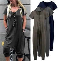 rompers celmia women drop crotch jumpsuits 2021 summer vintage casual short sleeve o neck buttons playsuits overalls 7