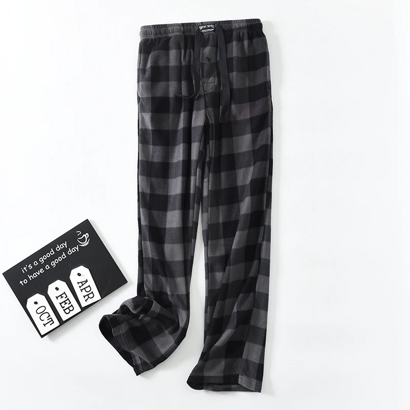 Men's Pants Trousers Fleece Plaid Lounge sleep bottoms