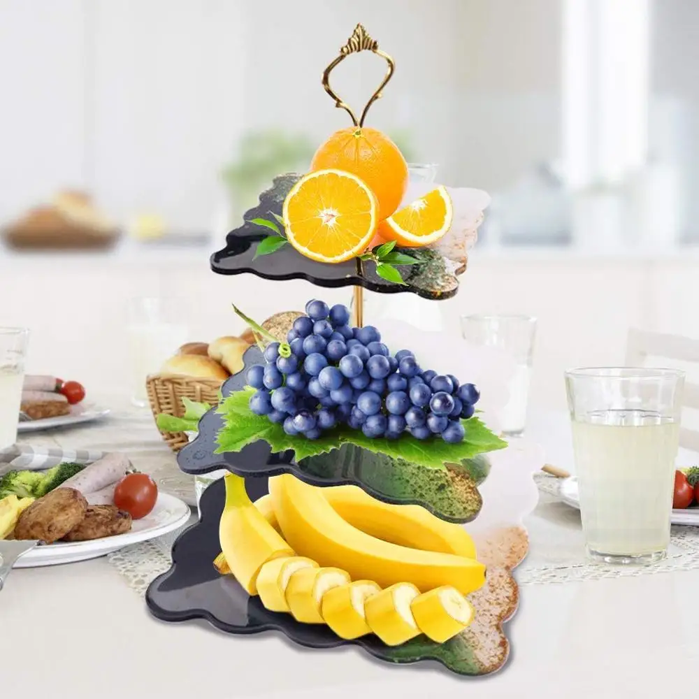 3 Слои подставка для Свадебного Торта Силиконовой смолевой пресс формы