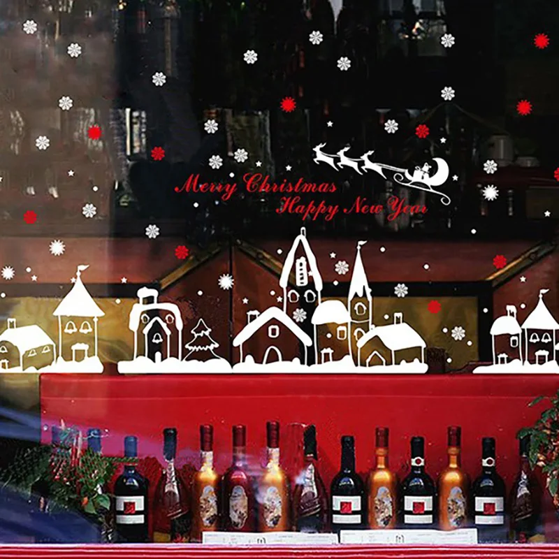 Счастливого Рождества наклейки Санта Клаус олень Рождественская елка Frozens