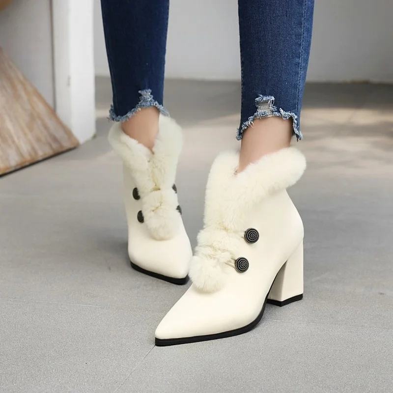 FXYCMMCQ Women's Warm Boots Winter Burst Short Boots Europe and The United States Fashion-8301