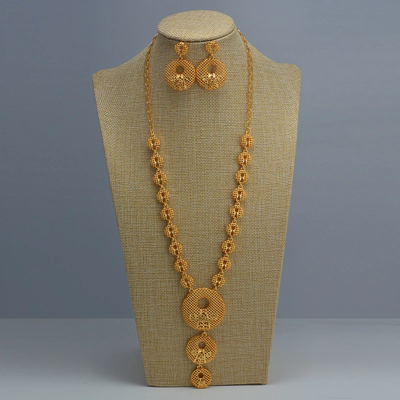 Свадебный светильник Дубай ожерелье/серьги/кулон набор украшений для