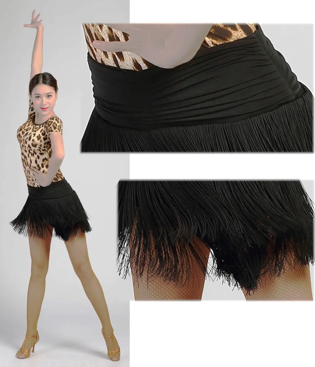 Профессиональная Двухслойная юбка G2002 для латиноамериканских бальных танцев с