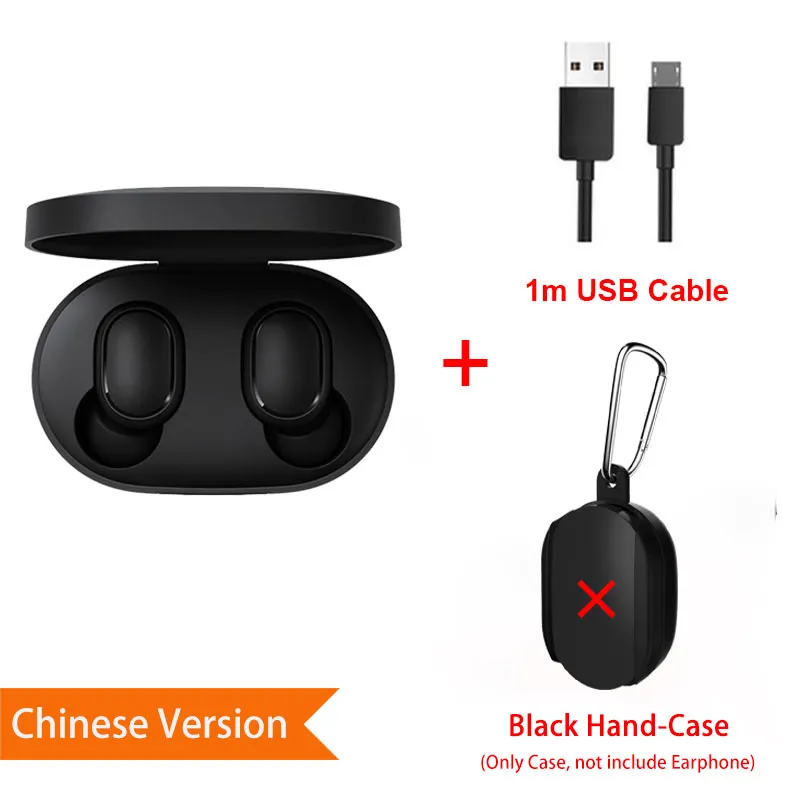 CN HandCase Black C Xiaomi Redmi Airdots Xiaomi Bluetooth беспроводные стерео наушники Голосовое управление Bluetooth 5,0 шумоподавление управление - Цвет: CN HandCase Black C