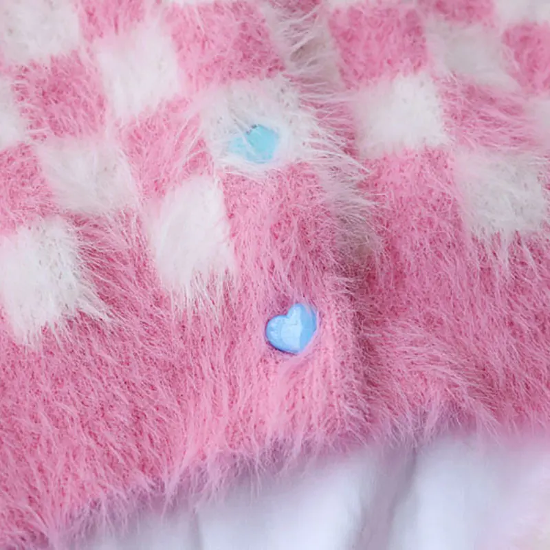 

2019 cotton plaid cardigan V-neck sexy crop tops sweaters autumn winter women streetwear outfits 2020 short shirt