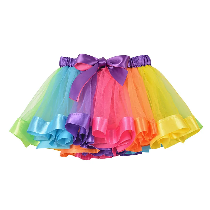 

New Tutu Skirt Baby Girl Skirts 3M-8T Princess Mini Pettiskirt Party Dance Rainbow Tulle Skirts Girls Clothes Children Clothing