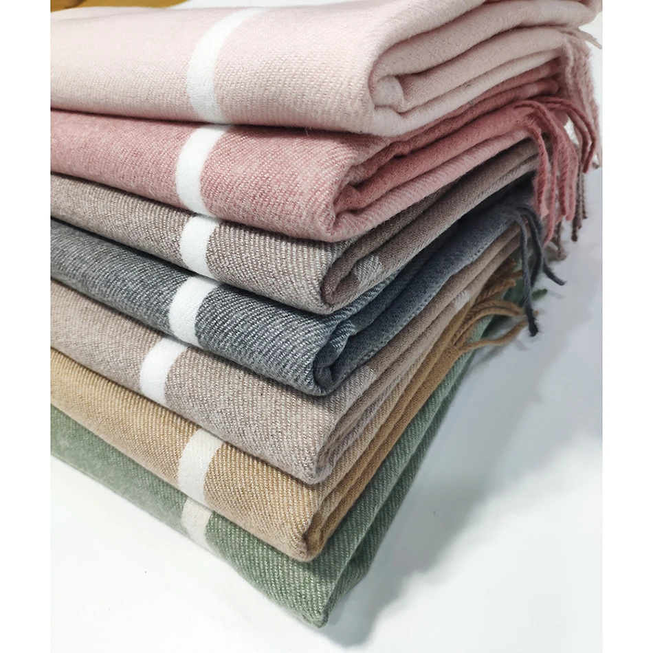 Утолщенный Теплый Женский кашемировый большой шарф в клетку зимний шерстяной