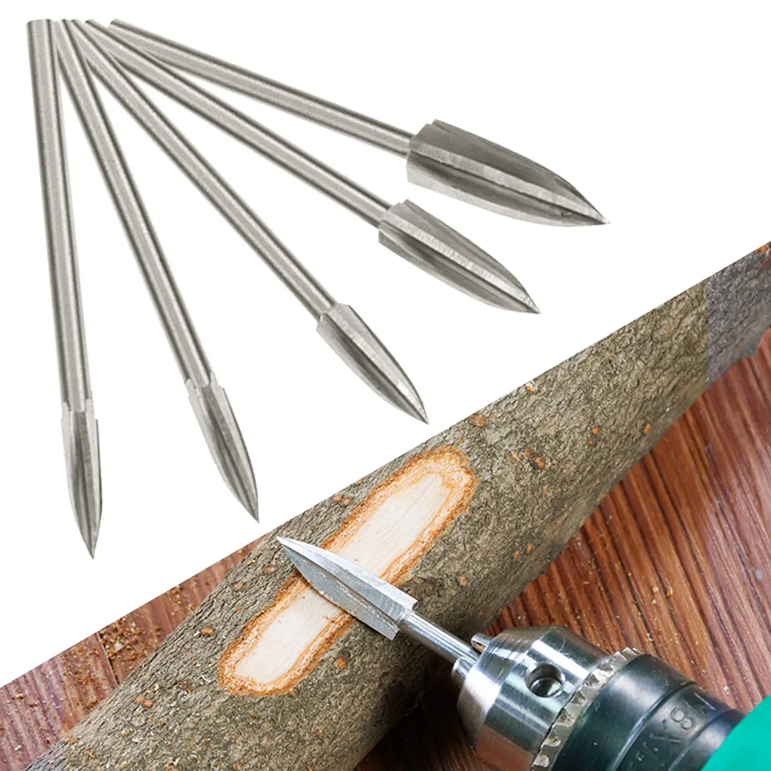 

Набор сверл для гравировки по дереву, 5 шт./компл., стальные твердосплавные шлифовальные насадки для деревообработки, сверления, резьбы, грав...