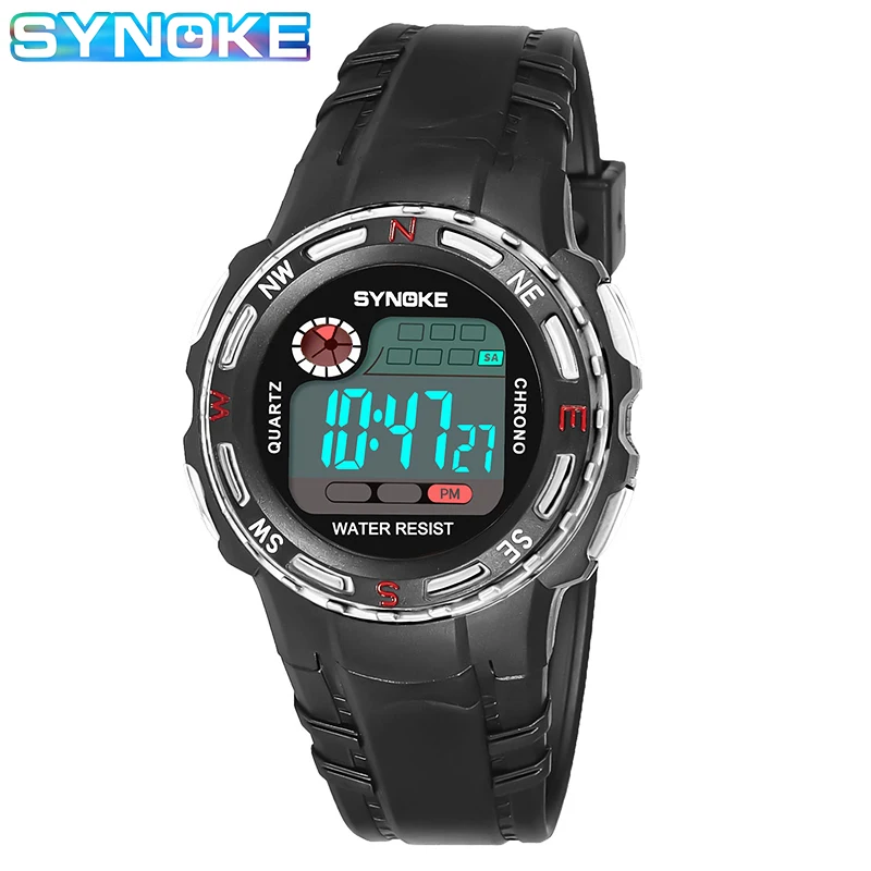 

Детские цифровые часы SYNOK, водонепроницаемые спортивные часы для мальчиков, светодиодный Будильник, электронные часы для студентов, часы дл...