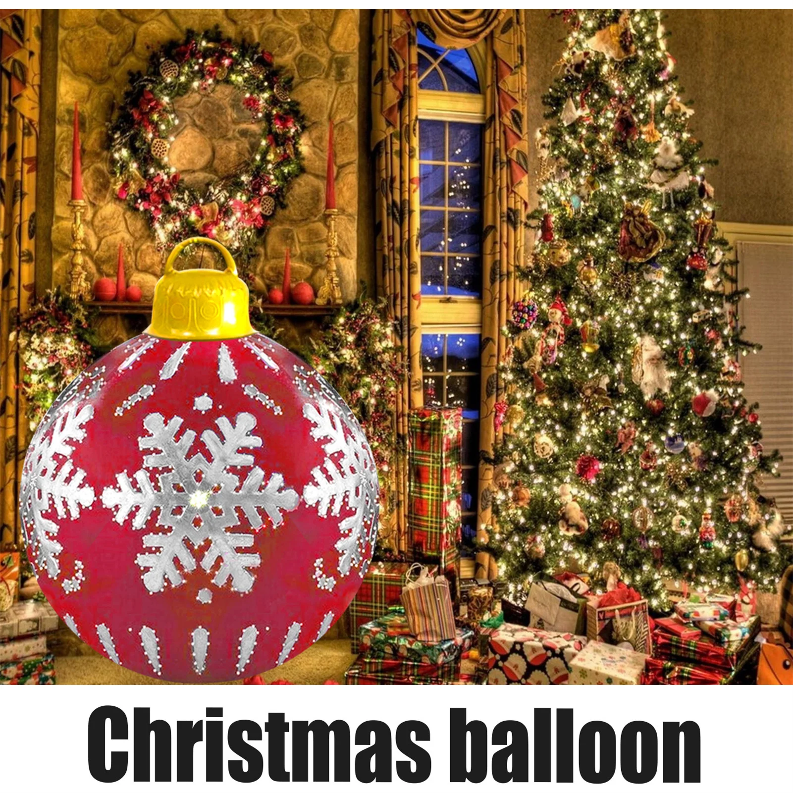 

60CM Christmas Ball PVC Decorative Ball Colorful Xmas Party Outdoor Ornament for Home Garden Courtyard Crafts Decoration