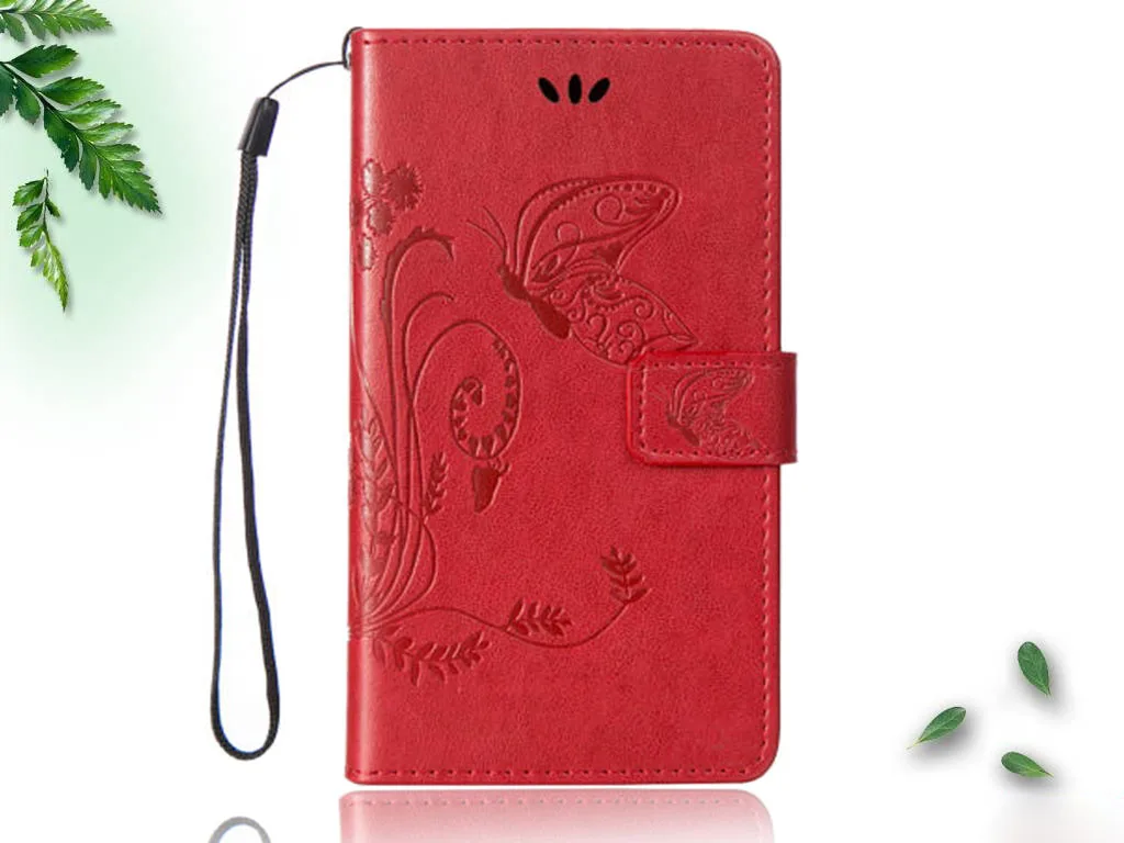 Чехол-книжка из искусственной кожи высшего качества с бабочкой для DEXP B340 GS150 AS260