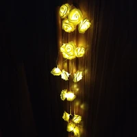 romantic rose flower garland with led lightsholiday light string for decoration weddingchristmasnew year suppliesfairy light