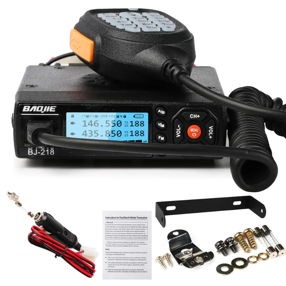 BJ-218 Mini Mobile Radio Car FM Transceiver 25 Вт VHF UHF BJ218 Vericle Ham Dual Band Walkie Talkie Device |