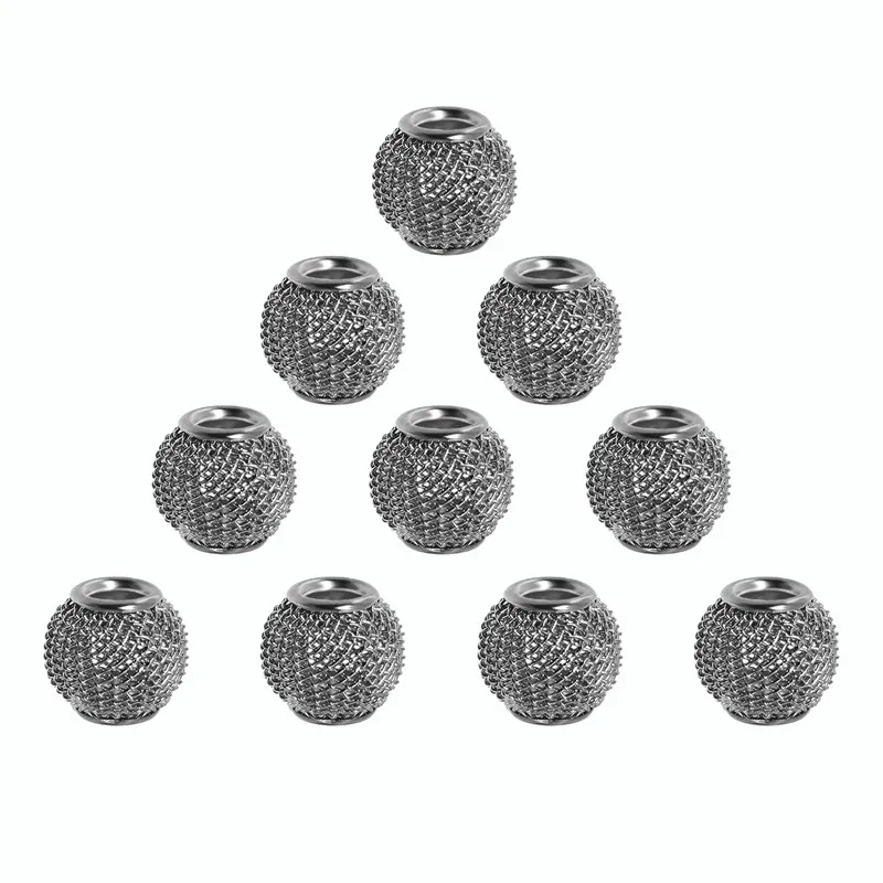 

10pcs/lot Mesh Net Spacer Metal Beads 7*10mm Big Hole Loose Beads For DIY Bracelet Charms Bracelet Jewerlry Findings