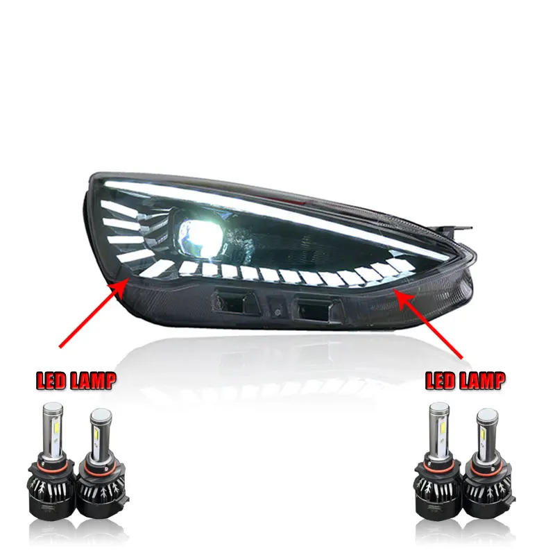 ALL LED version 2 шт. автомобильный стиль светодиодный фары для Ford focus- для фокусировки Головной фонарь светодиодный DRL Объектив двойной луч H7 HID Xenon bi xenon объектив - Цвет: ALL LED version