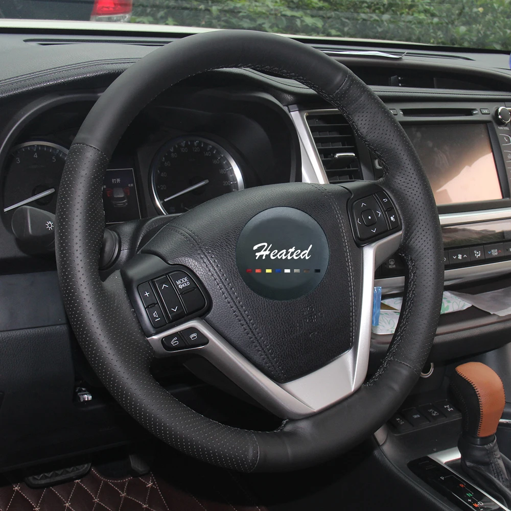 Наппа чехол на руль из натуральной кожи для Toyota Highlander Harrier capa para volante оплетка |