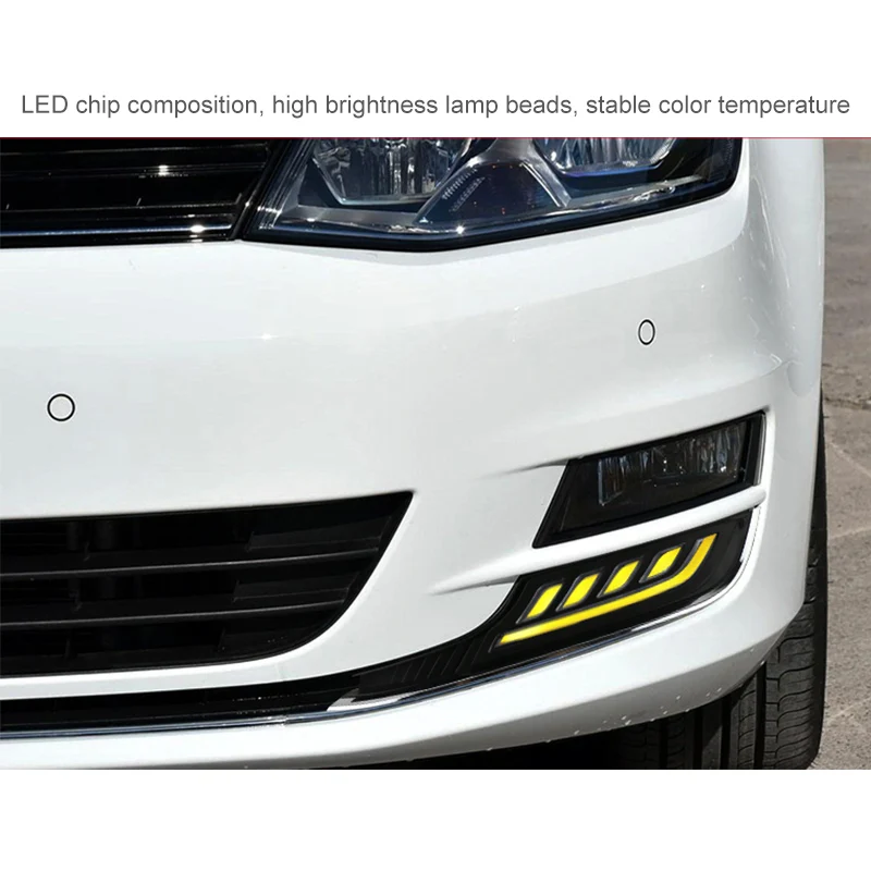 

2pcs High Brightness White Light Sunlight Car LED Daytime Traffic Light Special Refitted LED Fog Lamp Fit for Volkswagen Golf 7