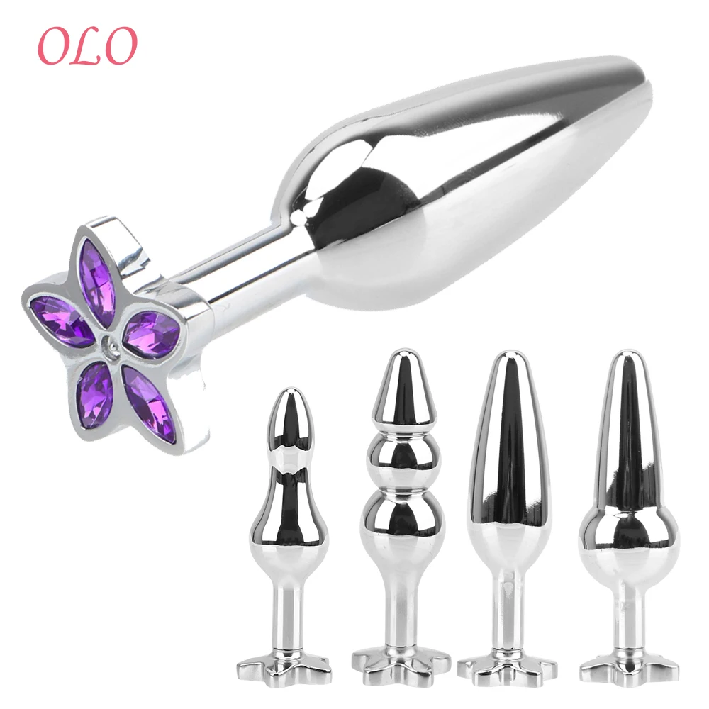 Анальная пробка OLO с пятью листьями клевера металлическая массажер простаты