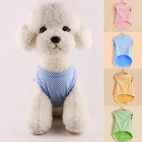 sleeveless breathable summer shopping vest pet clothes plaid pattern sweat absorption skin friendly dog outfit for pet supplies