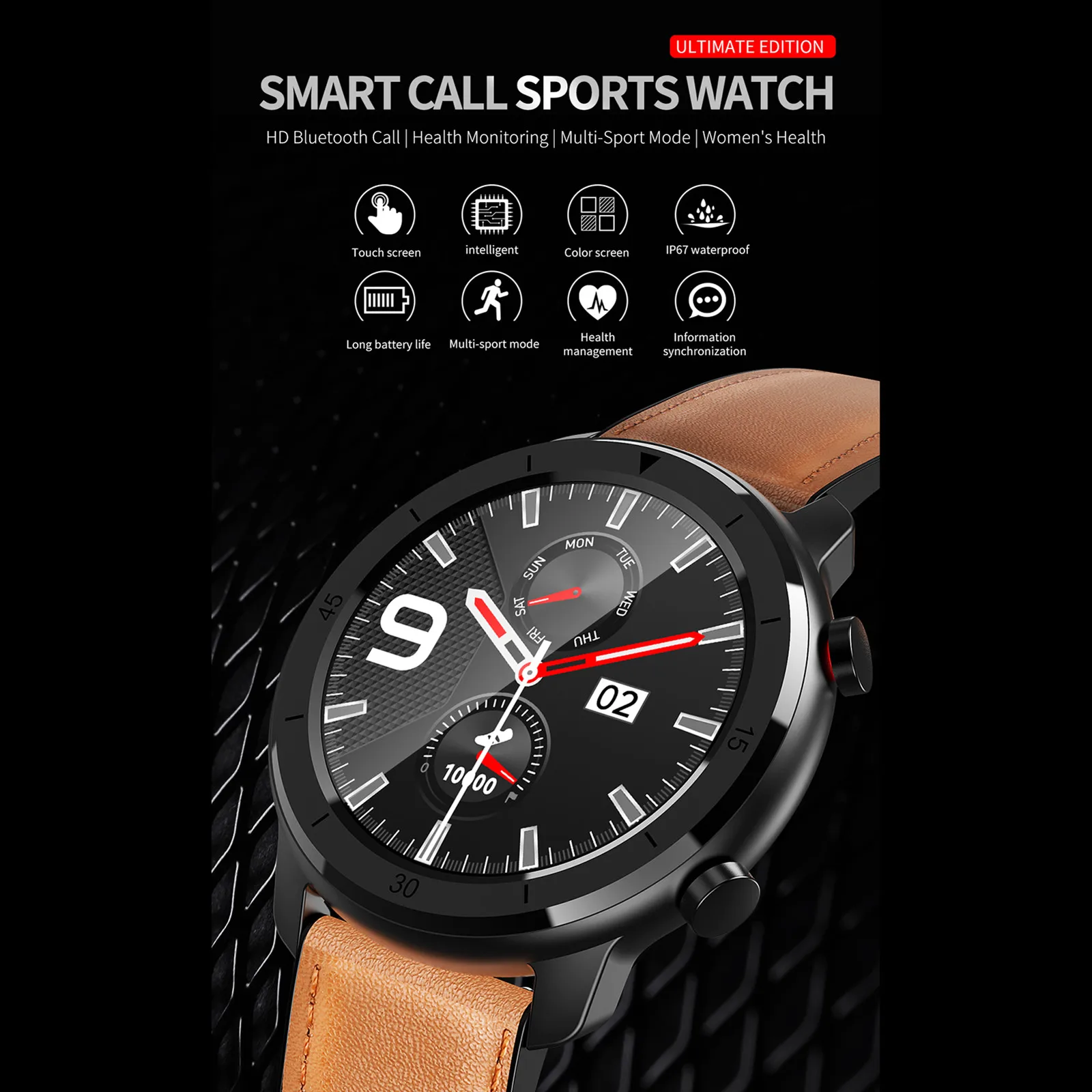 

New smart watch 1.28inch M97 size ECG Heart rate blood pressure monitoring sport tracking smartwatch Silicone