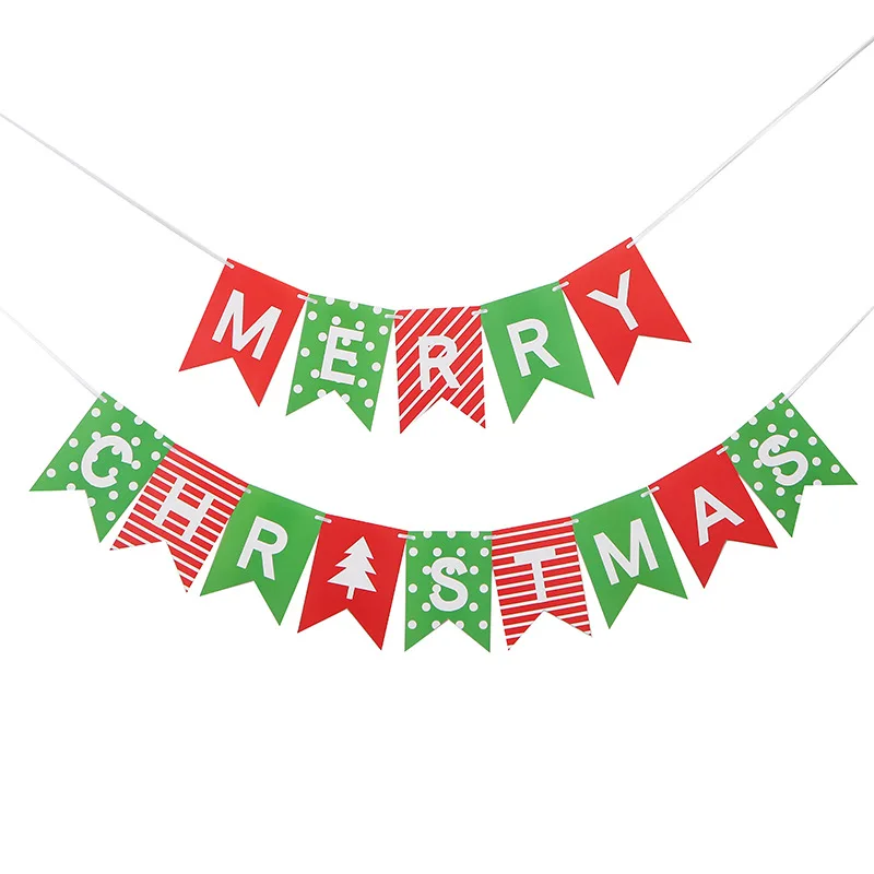 

House Decor Wall Backdrops Flags Bunting Merry Christmas Holiday Letter Party Home Supplies Accessories Paper Decorations 2022