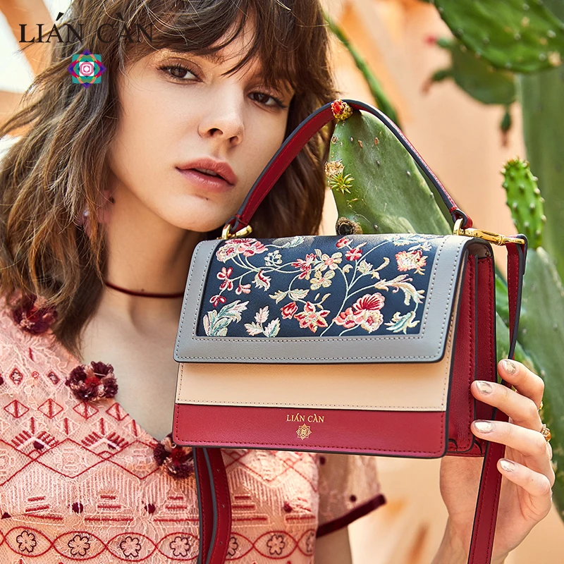 LIAN CAN сумка с вышивкой в национальном стиле сумки через плечо для женщин