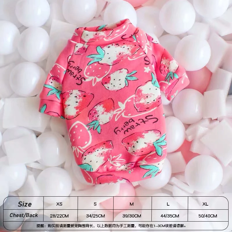 Одежда для собак зимнее теплое пальто питомцев куртка клубника одежда щенков