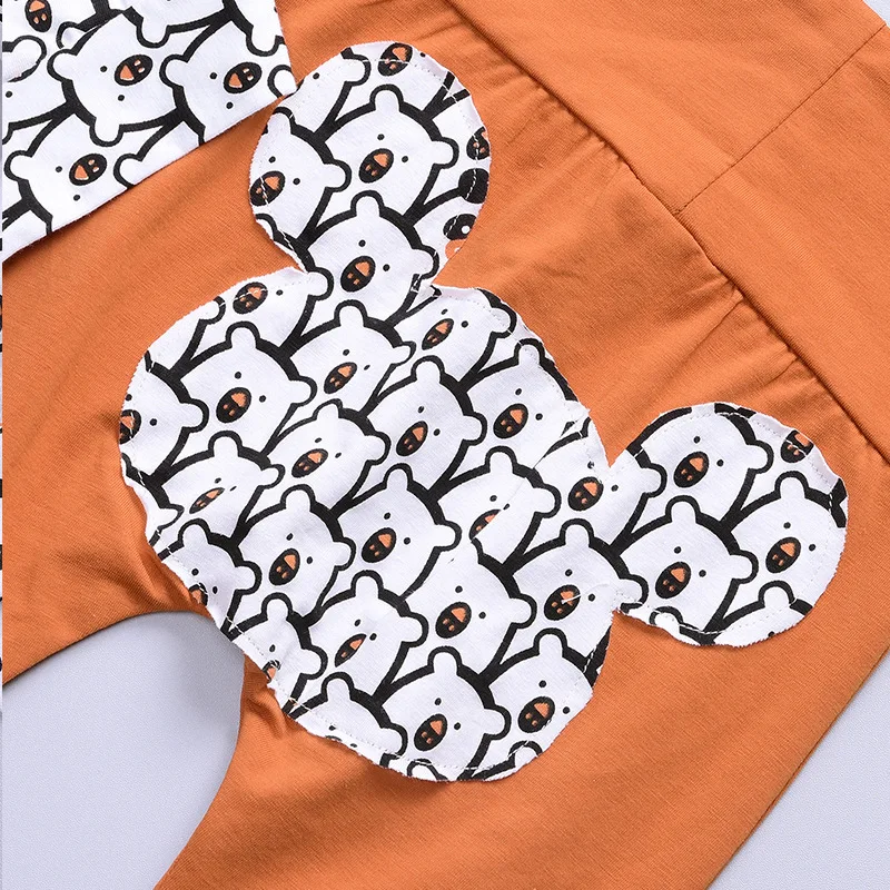 

0-24M Hot sale High quality cartoon hooded sweater suit cotton bear full print sweater + trousers girl boy suit