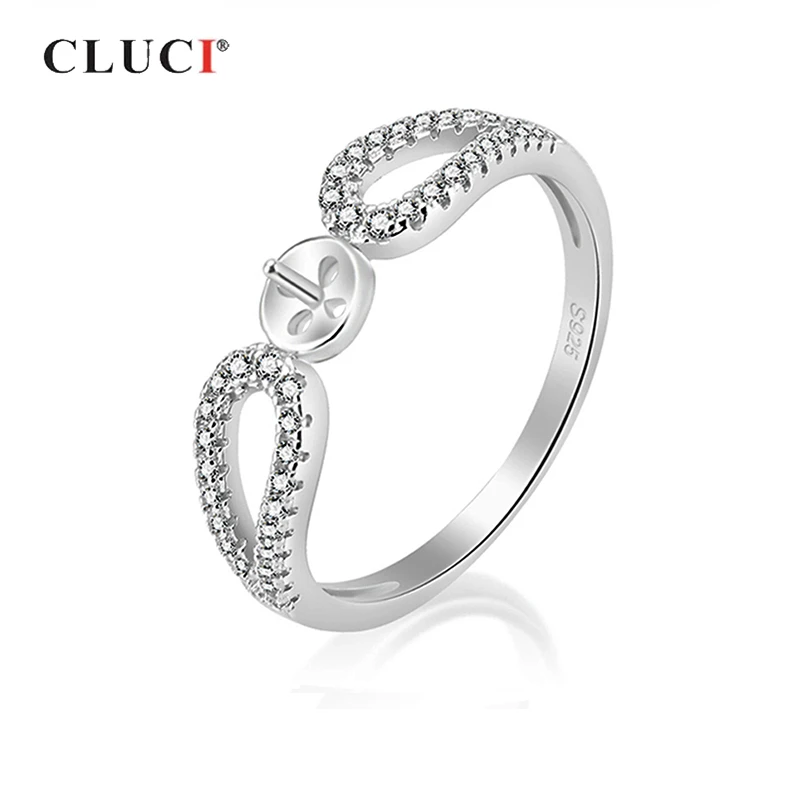 

CLUCI оригинальные свадебные ювелирные изделия кубический цирконий обручальное кольцо ювелирные изделия для женщин 925 Стерлинговое Серебро Жемчуг SR1062SB