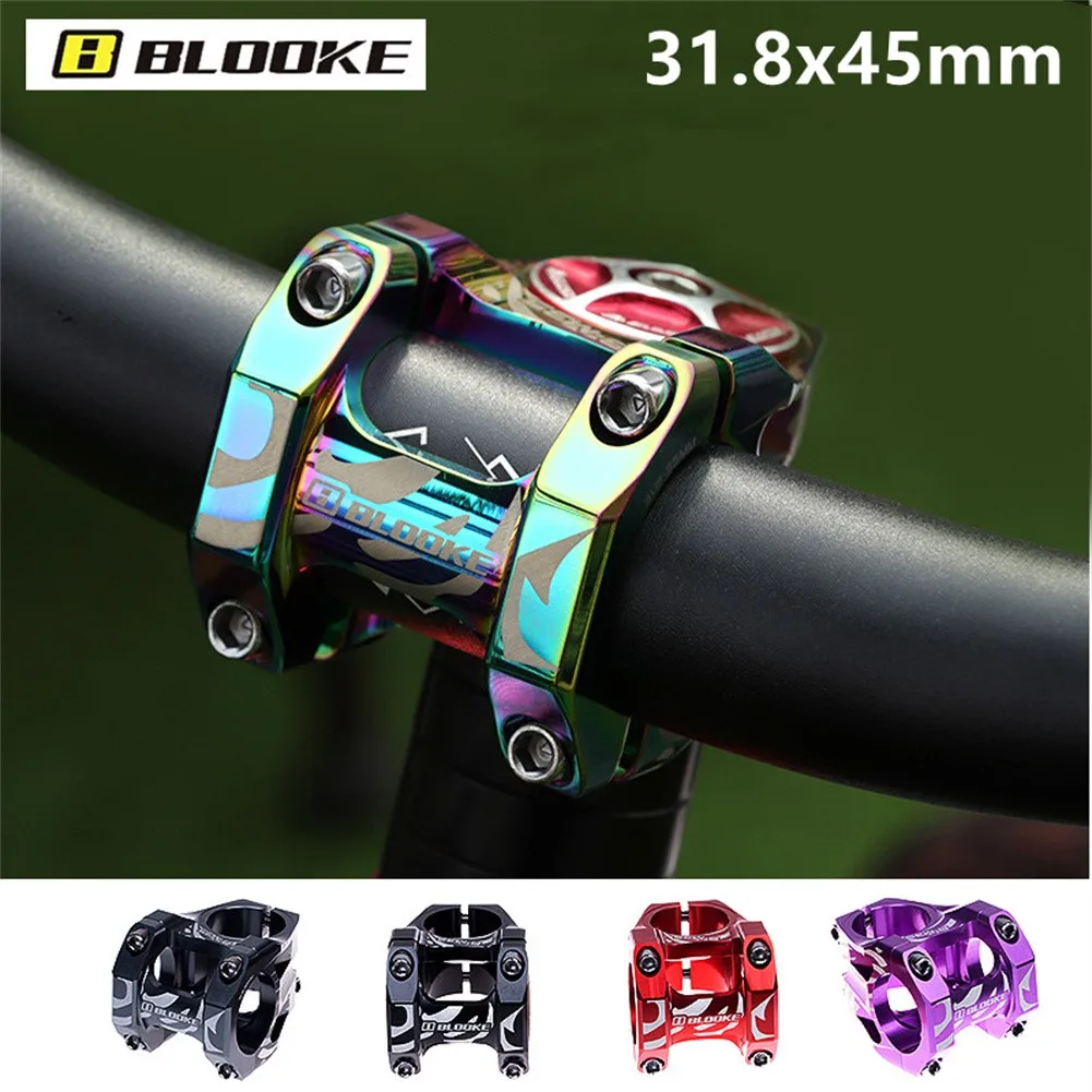 

For BLOOKE Bicycle Handlebar Stem Mountain MTB Road Bike CNC Short Riser 31.8 X 45mm Bike CNC Short Stem Cycling Accessory