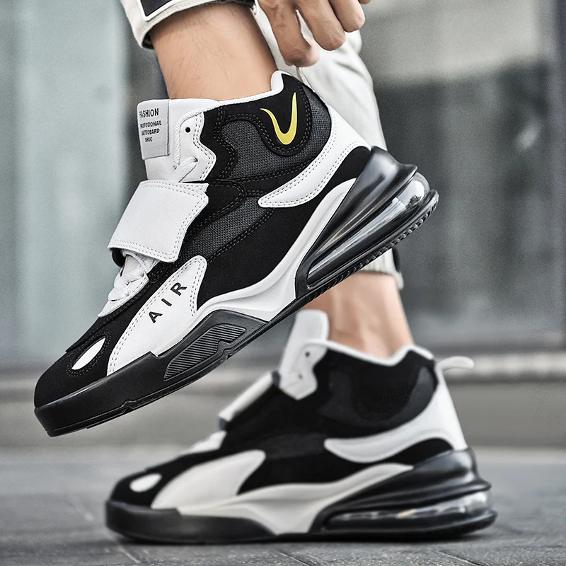 

2021 New Men Outdoor Casual Sports Shoes for Male High Top Comfortable Basketball Shoe Breathable Running Sneaker