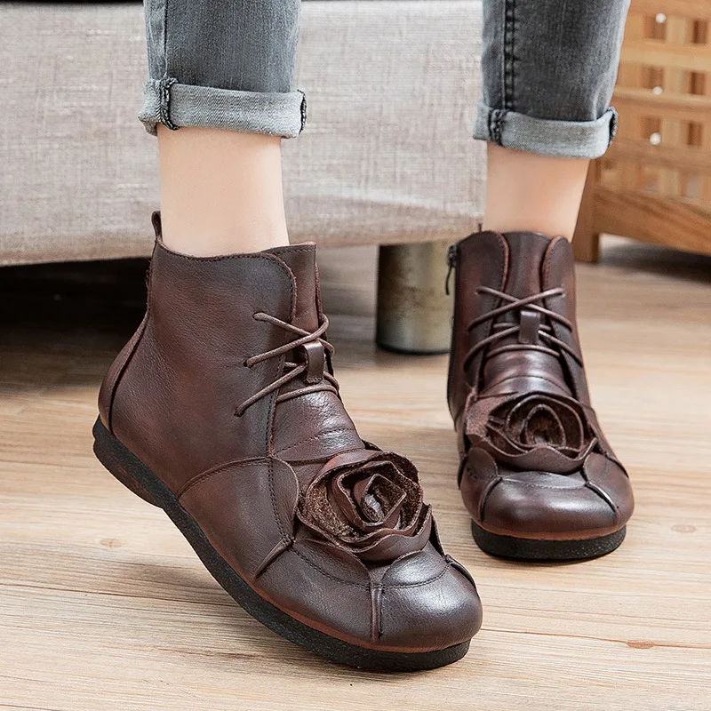 

Fashion Boots Women Chunky Winter Shoes For Women 2021 2021 Flat Hot Women's Shoes Leather Casual Footwear