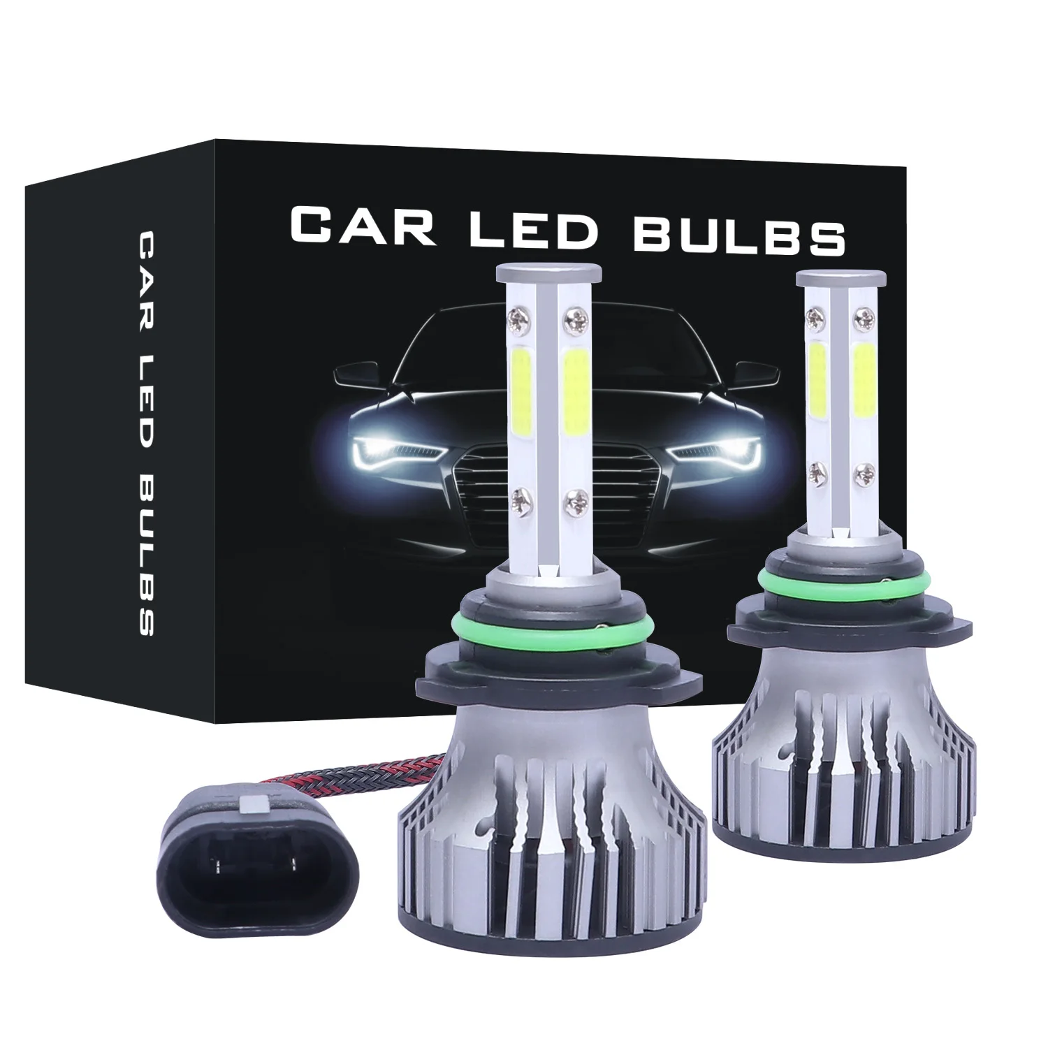 

2 PCS 9006 LED Headlight Bulbs 80w H4 H7 H11 H13 LED Car Headlights 4 Side Lights 5202 9007 9005 9006 COB Bulb Fog Light 6000K
