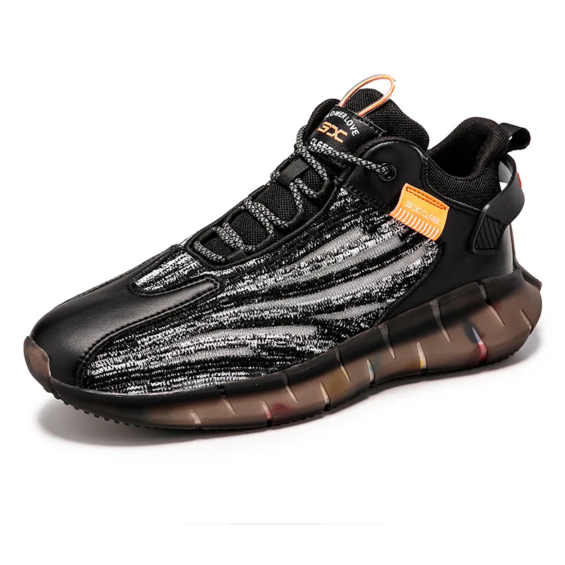 

2020 summer popcorn colorful bottom breathable hollow fly woven men's shoes Korean fashion mesh sneakers